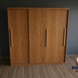 Guarda-roupas 3 Portas de correr MDF com 3 Gavetas ou 6 Gavetas